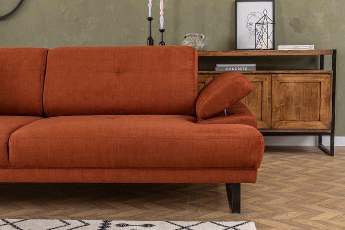 Atelier Del Sofa Sofá-cama 3 Plazas Mustang Naranja Estilo Industrial Hotelero